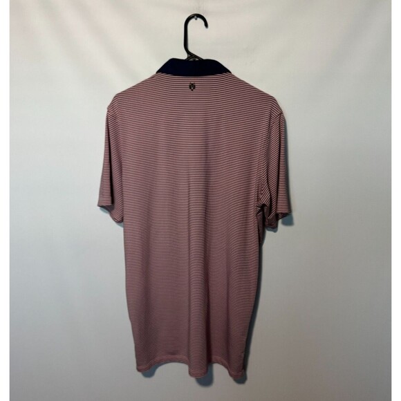 Greyson Polo Shirt Mens Medium Pink Striped Golf Performance Stretch Wolf - Picture 6 of 8